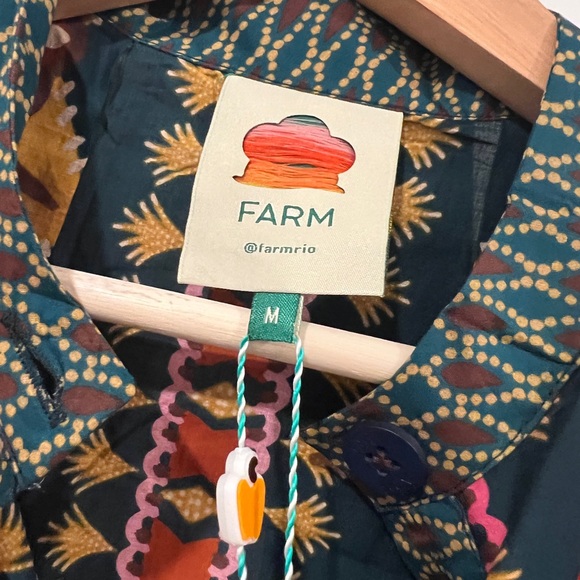 NWT Farm Rio Teal Ainika Sparkle Puff Sleeve Mini Dress - Size M - Picture 10 of 10